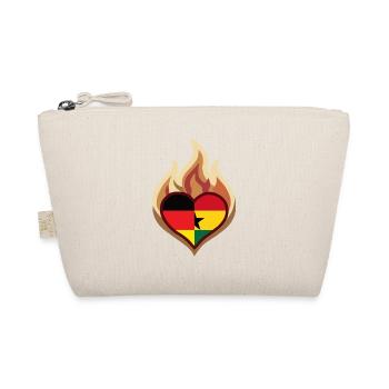 Deutschland Ghana Flammenherz - Bio-Täschchen - Natur - Vorne