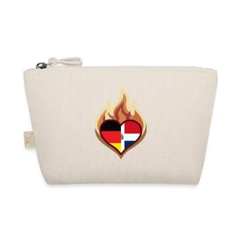 German Dominican Heart on Fire - Bio-Täschchen - Natur - Vorne
