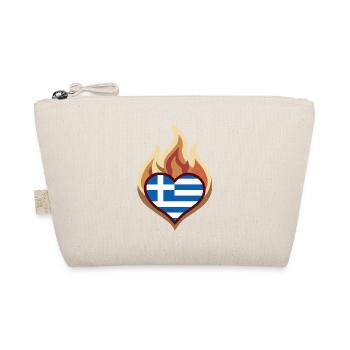 Herzflagge Griechenland Feuer - Bio-Täschchen - Natur - Vorne