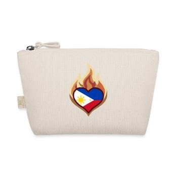 Philippines Flag Heart on Fire - Bio-Täschchen - Natur - Vorne