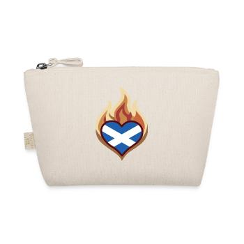 Scotland Flag Heart on Fire - Bio-Täschchen - Natur - Vorne