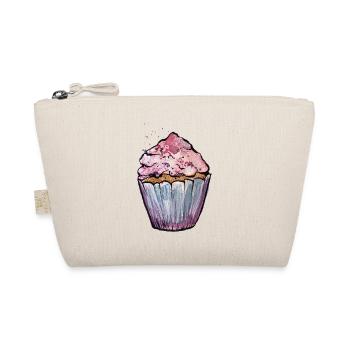 Rosa Aquarell Cupcake - Bio-Täschchen - Natur - Vorne
