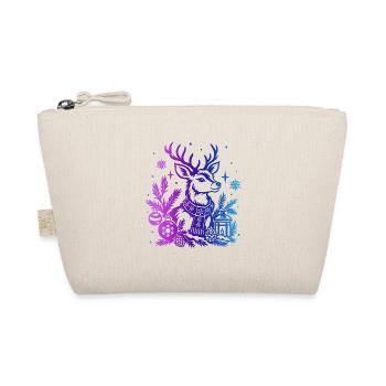 Winterhirsche mit Farbverlauf und Ornamenten - Bio-Täschchen - Natur - Vorne