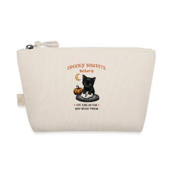 Halloween Katze mit Geisterkeks - Bio-Täschchen - Natur - Vorne