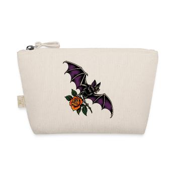 Fledermaus mit Rose – Tattoo - Bio-Täschchen - Natur - Vorne