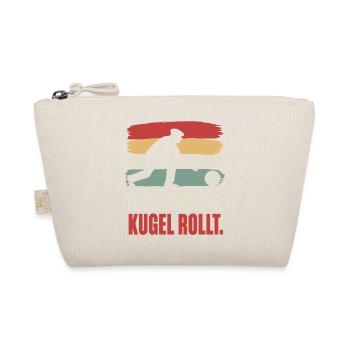 Knie kaputt Kugel rollt – Kegeln Retro Spruch - Bio-Täschchen - Natur - Vorne