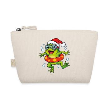 Weihnachtsfrosch mit Schwimmring - Bio-Täschchen - Natur - Vorne