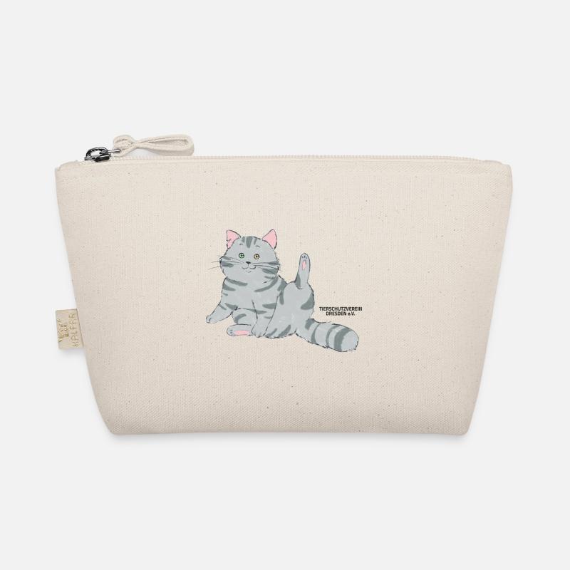 🐾 Grau getigerte Katze🐱 Bio-Täschchen