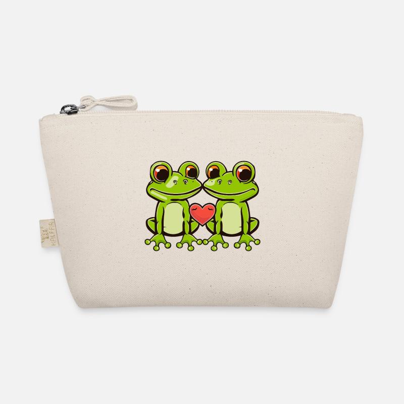 Frosch Paar Herz - Bio-Täschchen - Natur
