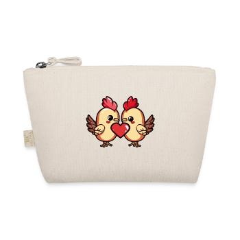 Chickens Couple Heart - Organic Pouch - nature - Front