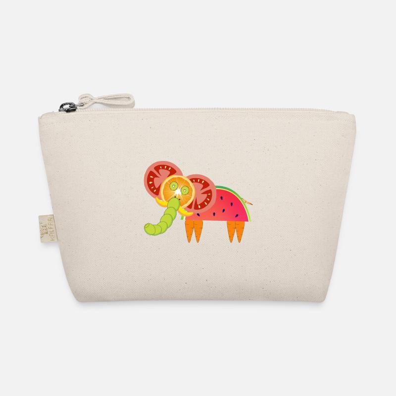 Vegetarischer Elefant - Bio-Täschchen - Natur