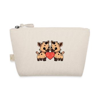 Hyena Couple Valentine's Day - Organic Pouch - nature - Front