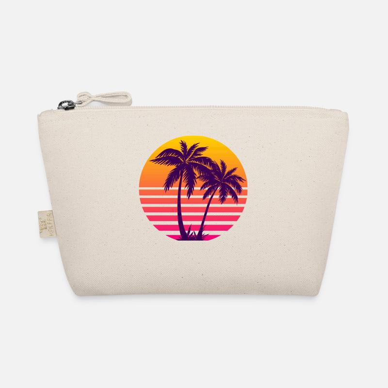 Outrun Retro Sonne Palmen Bio-Täschchen