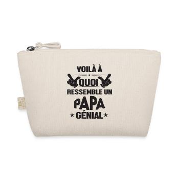 T shirt papa genial humour cadeau papa. - Trousse biologique - nature - Devant