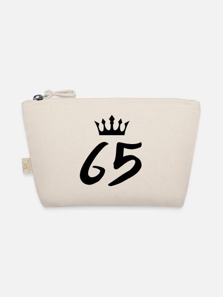 65 Number crown - Organic Pouch - nature - Front
