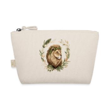 Löwe mit Blätterkranz - Bio-Täschchen - Natur - Vorne