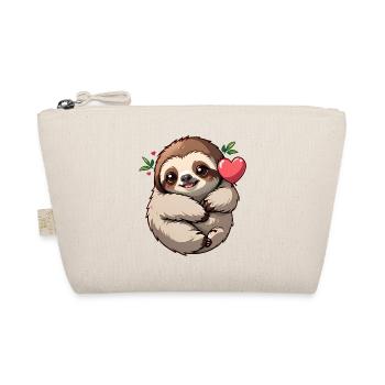 Give this cute sloth as a gift for Valentine's Day - Organic Pouch - nature - Front