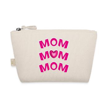 MOM in Pink mit viel Herz und Liebe. - Bio-Täschchen - Natur - Vorne