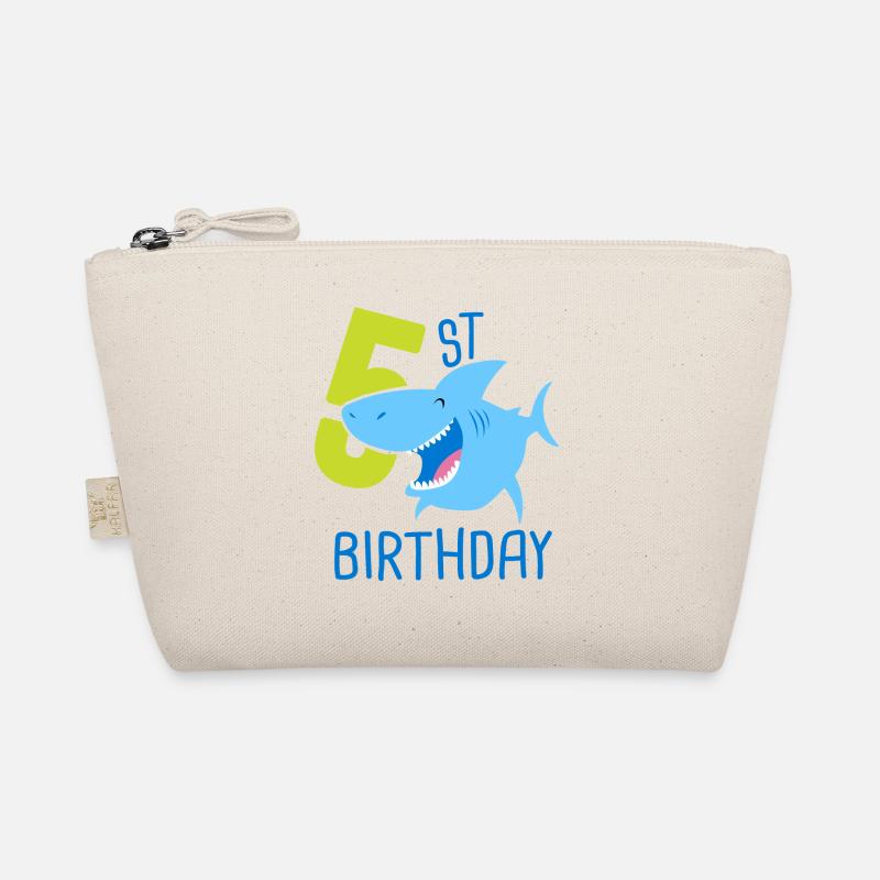 5th Birthday Boy 5 Year Old Shark Organic Pouch