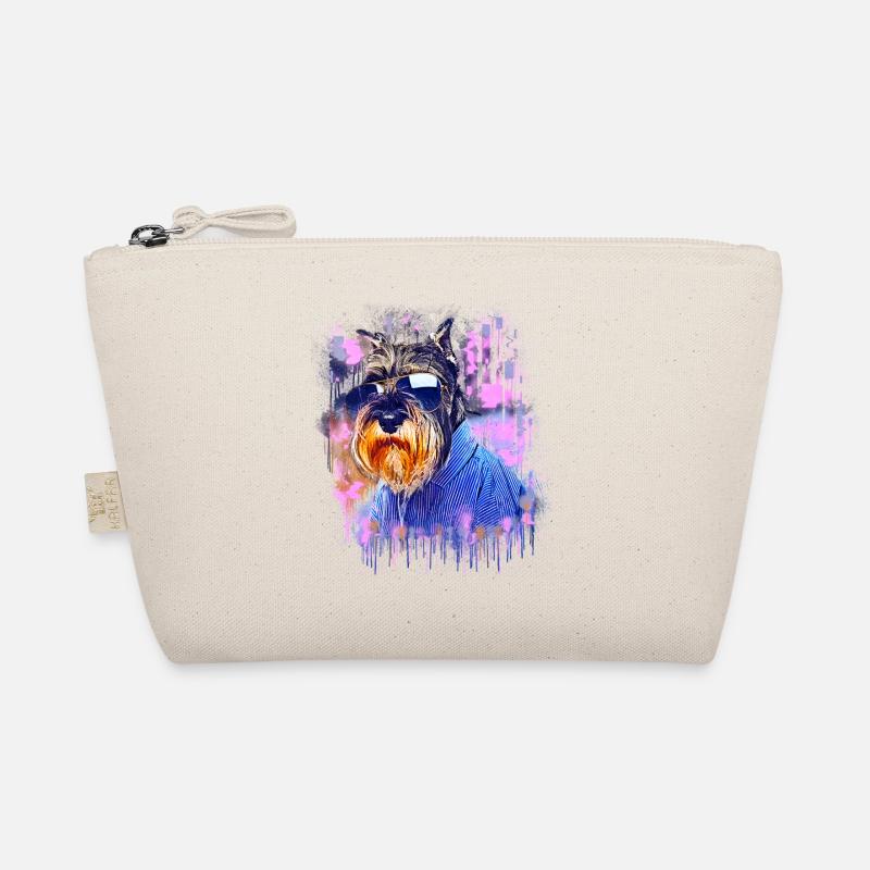 Schnauzer dog with sunglasses Organic Pouch
