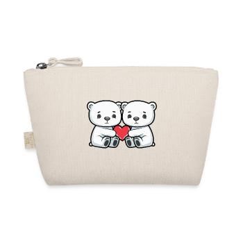 Ours Polaire Couple Coeur - Trousse biologique - nature - Devant