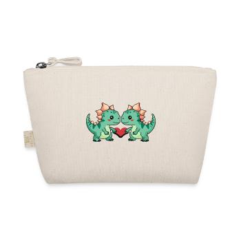 Dinosaur stegosaurus couple heart - Organic Pouch - nature - Front