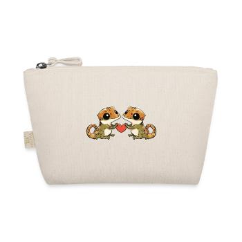 Lizard Couple In Love Gecko Valentine's Day - Organic Pouch - nature - Front
