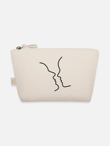 Kiss silhouette - Organic Pouch - nature - Front