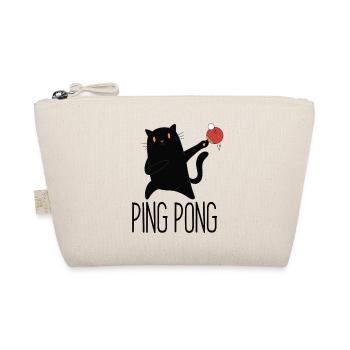 Table Tennis Katze Pingpong Black Cat Outfit - Organic Pouch - nature - Front