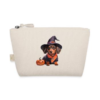 Sorcière teckel avec chapeau de sorcière Halloween Teckel - Trousse biologique - nature - Devant