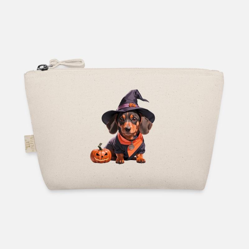 Sorcière teckel avec chapeau de sorcière Halloween Teckel Trousse biologique