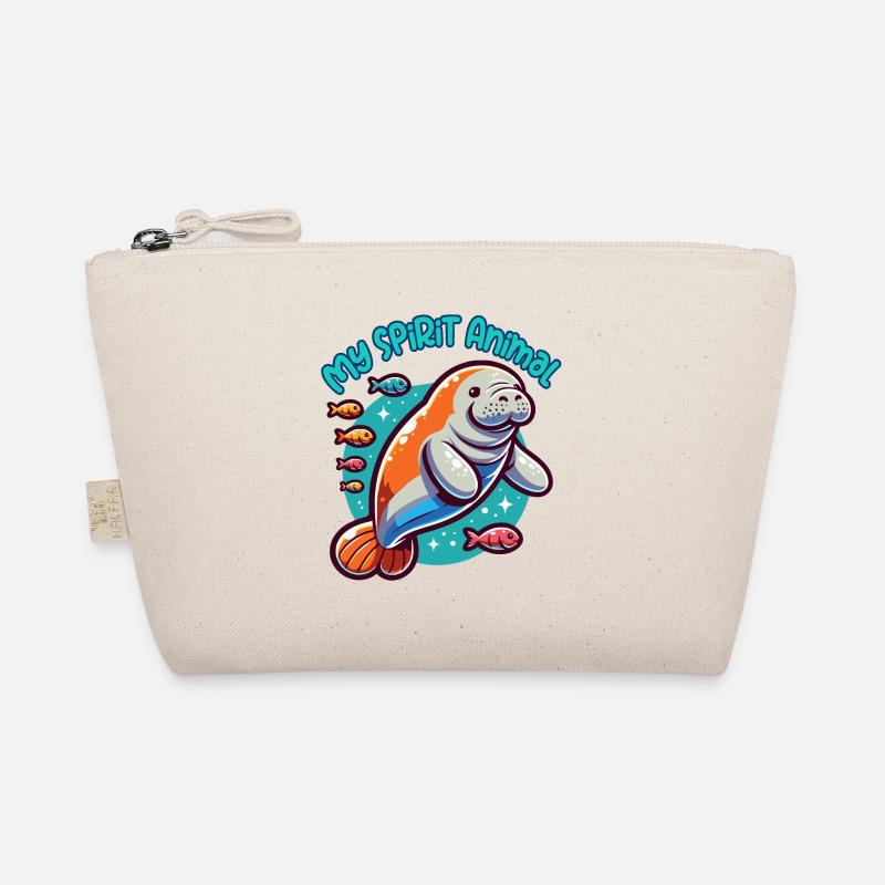 Manatee with lots of colorful fish Organic Pouch
