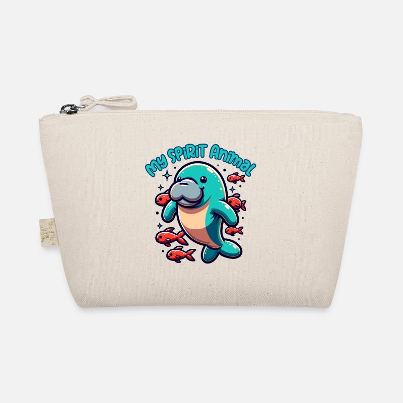 Manatee with lots of colorful fish Organic Pouch
