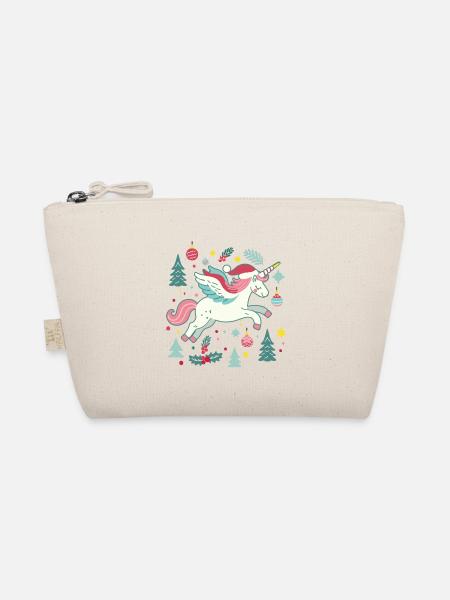 Einhorn Weihnachtsfantasie - Bio-Täschchen - Natur