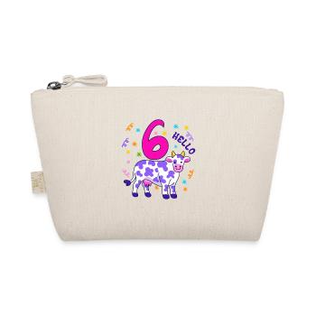 Hello Six Cow, Sixth Birthday birthday, 6th Bday - Organic Pouch - nature - Front