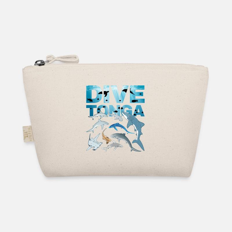 DIVE Tonga Haiarten Tigerhai Walhai Blauhai - Bio-Täschchen - Natur