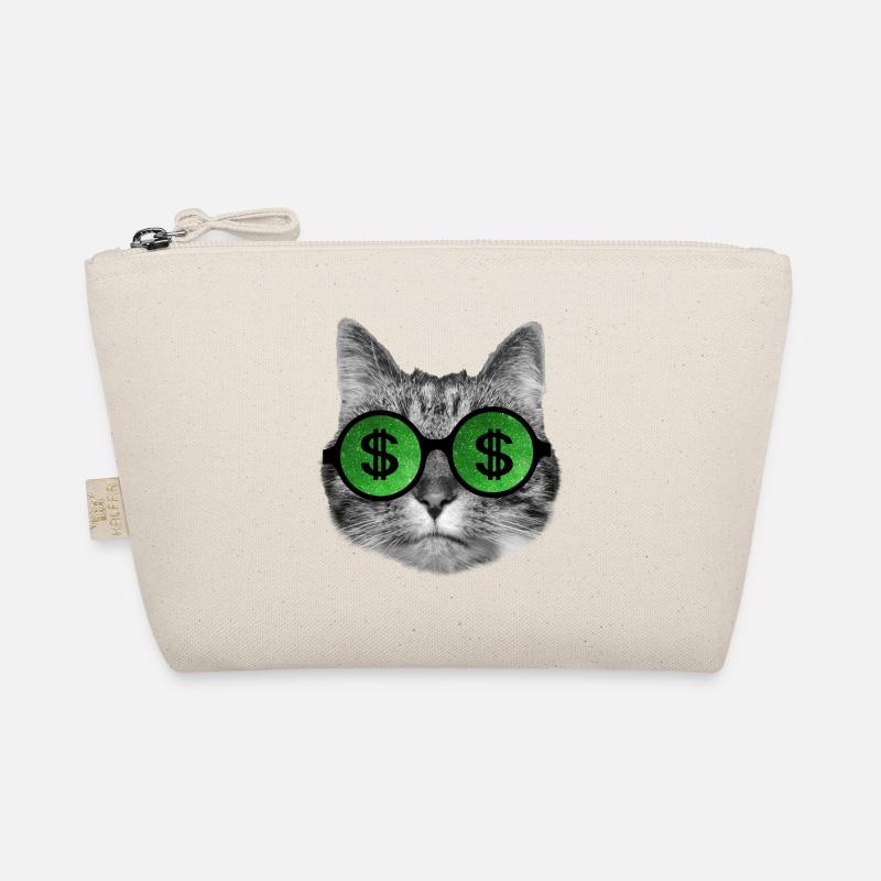 Drôle de chat riche avec des lunettes de signe de dollar Trousse biologique