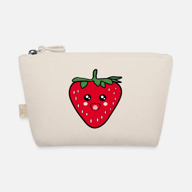 niedliches Erdbeere Food Design Kawaii Geschenk - Bio-Täschchen - Natur