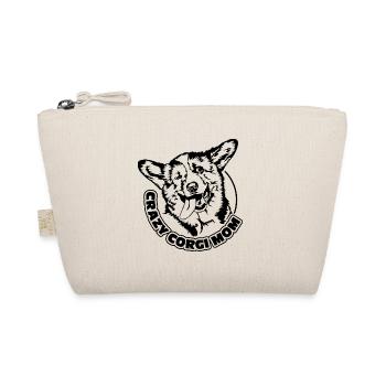 CRAZY CORGI MOM lustiger Corgi Wilsigns - Bio-Täschchen - Natur - Vorne