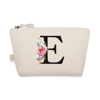 Monogramme E Floral Blanc Personnalisable - Trousse biologique - nature - Devant