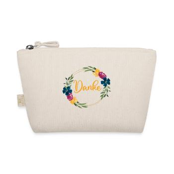 Danke! Blumen_Kranz personalisierbar - Bio-Täschchen - Natur - Vorne