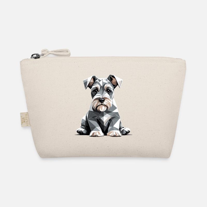 Miniature Schnauzer Dog Geometric in Vector Organic Pouch