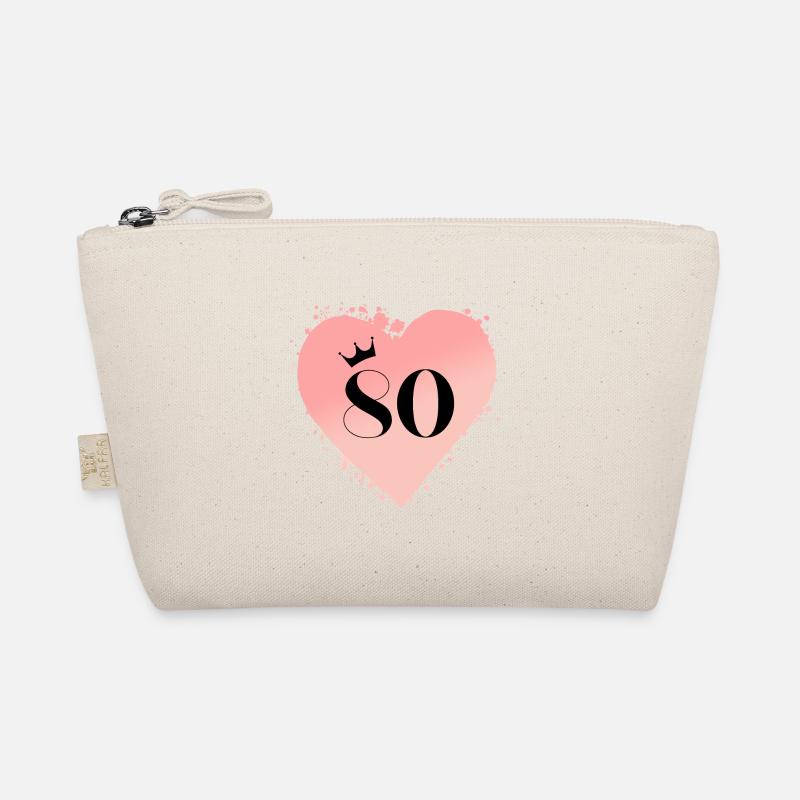 Number 80, Heart, Customizable Organic Pouch