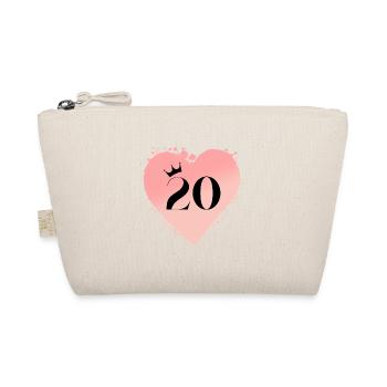 Numéro 20, Coeur, Personnalisable - Trousse biologique - nature - Devant