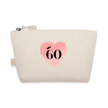 Numéro 60, Coeur, Personnalisable - Trousse biologique - nature - Devant