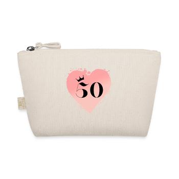 Numéro 50, Coeur, Personnalisable - Trousse biologique - nature - Devant