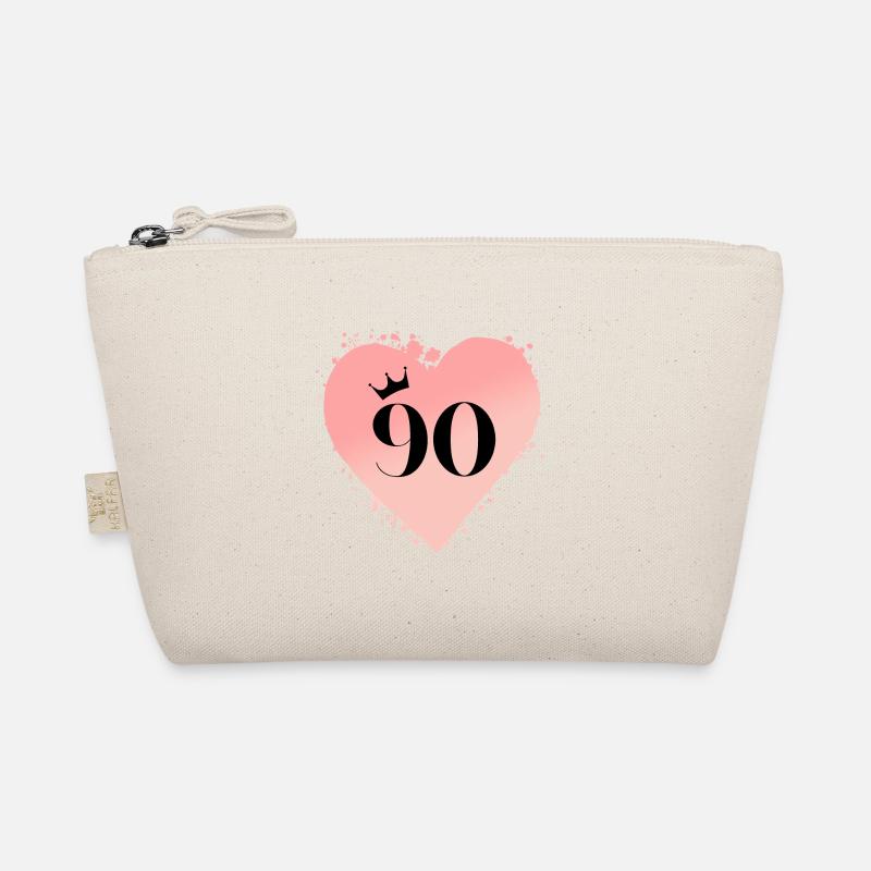 Number 90, heart, customizable - Organic Pouch - nature