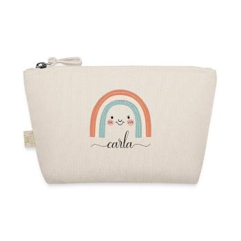 Carla! Regenbogen Design, personalisierbar - Bio-Täschchen - Natur - Vorne