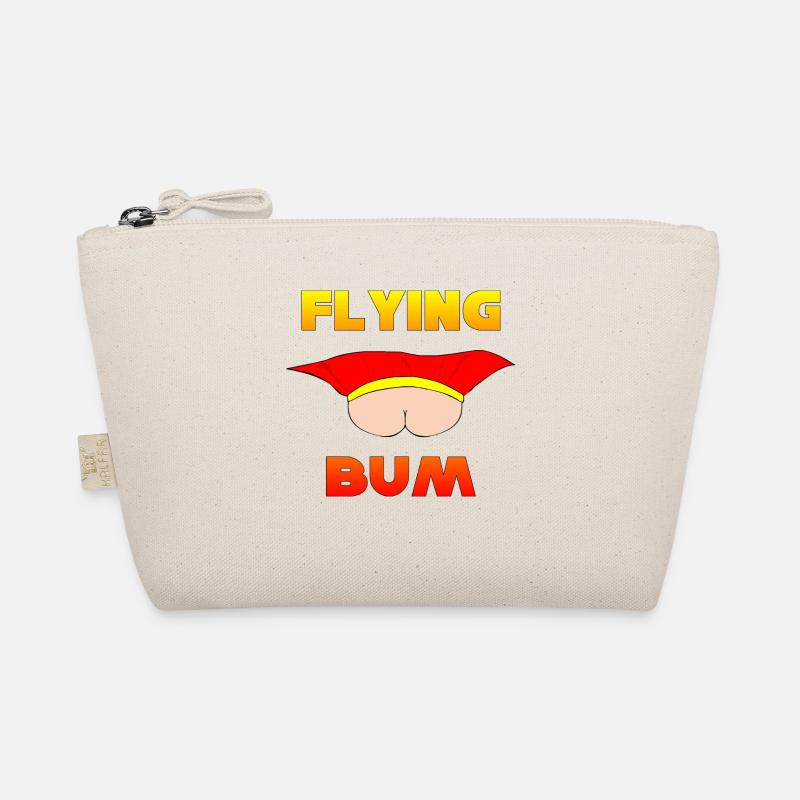 Flying Bum (face on) with text Organic Pouch