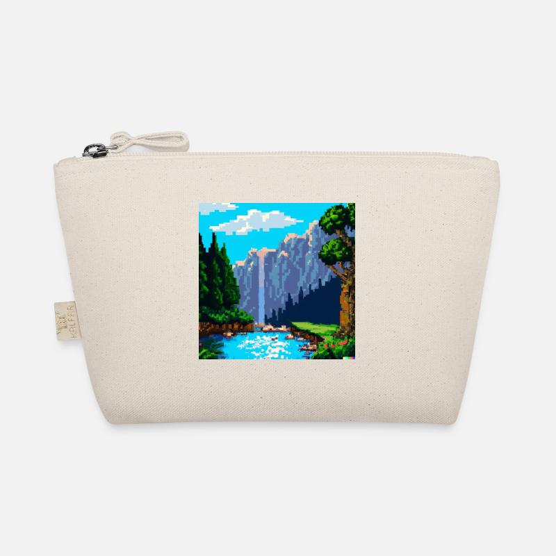 An idyllic landscape in Pixel-Art - Bio-Täschchen - Natur